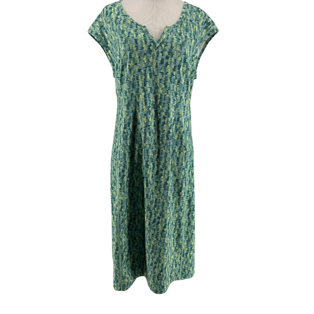 SIMMS Fishing Women's Coastal Aqua Green Cap Sleeve Drifter Dress Size Medium